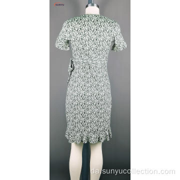 Ladies Flower Printed Short Sleeve Dress